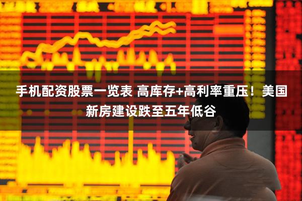 手机配资股票一览表 高库存+高利率重压！美国新房建设跌至五年低谷